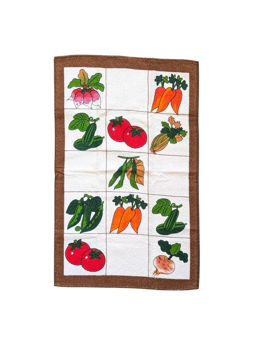 Vintage Kitchen Towel with Colorful Vegetable Design